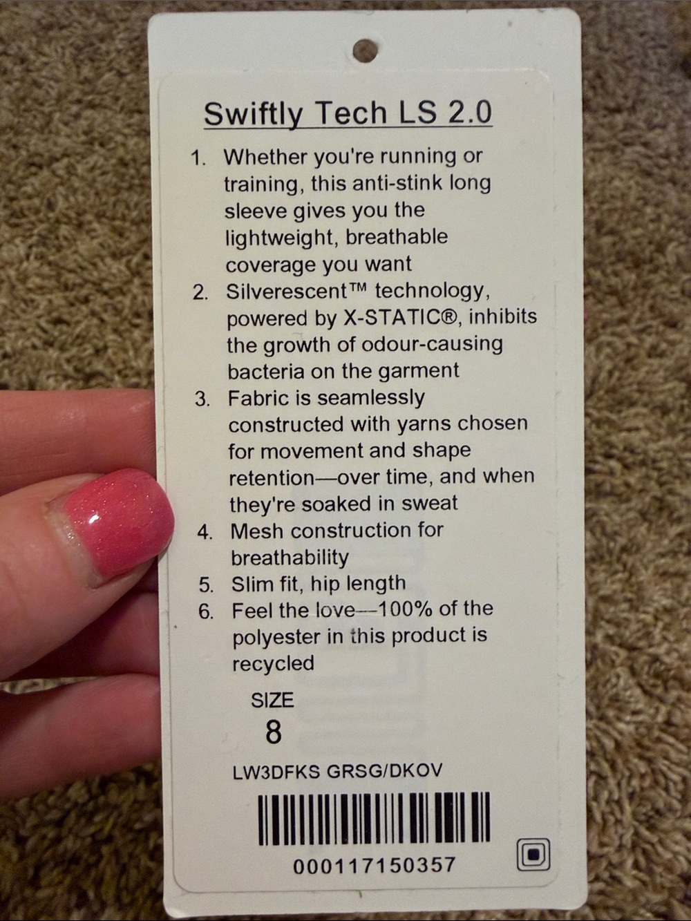Lululemon Swiftly Tech LS Crew - Picture 5 of 5